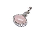 R.M.ékszer Ovális medál fém str Rózsakvarc 2,5x3cm