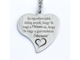 R.M.ékszer Páromnak Gyermekem Édesapjának Gravírozott Szív Kulcstartó
