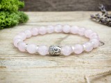 R.M.ékszer Rózsakvarc Buddha ásvány karkötő