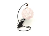 R.M.ékszer Rózsakvarc gömb hangulatlámpa USB állvánnyal 7-8 cm