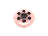 R.M.ékszer Rózsakvarc korong metatron fekete 4-5cm
