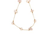 R.M.ékszer Rózsakvarc splitter nyaklánc arany színű acél láncon 40 cm