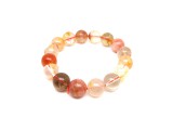 R.M.ékszer Rutilkvarc golyó vegyes karkötő 13-14mm