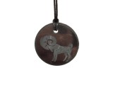 R.M.ékszer Shungit medál gravírozott kos 30mm
