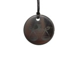R.M.ékszer Shungit medál gravírozott mérleg 30mm
