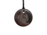 R.M.ékszer Shungit medál gravírozott rák 30mm