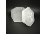 R.M.ékszer Szelenit doboz hatszög életfa fehér 6x8cm