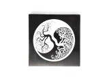 R.M.ékszer Szelenit négyzet yin yang fa fekete 7-8cm