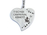 R.M.ékszer Személyre szabott feliratos szív medálos kulcstartó