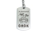 R.M.ékszer Szeretet anya és fia közt acél medálos kulcstartó
