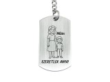 R.M.ékszer Szeretlek Anya gravírozott acél kulcstartó fiúgyermek nevével