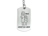 R.M.ékszer Szeretlek Anya gravírozott acél kulcstartó lánygyermek nevével