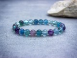R.M.ékszer Szivárvány fluorit ásvány karkötő