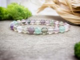 R.M.ékszer Szivárvány fluorit ásvány karkötő