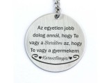 R.M.ékszer Te vagy a Barátom és Keresztanya acél medálos kulcstartó