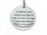 R.M.ékszer Te vagy a Barátom és Keresztanya acél medálos kulcstartó