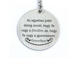 R.M.ékszer Te vagy a Barátom és Keresztapa acél medálos kulcstartó