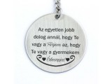 R.M.ékszer Te vagy a Férjem és Apa acél medálos kulcstartó