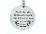 R.M.ékszer Te vagy a Férjem és Apa acél medálos kulcstartó