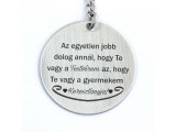 R.M.ékszer Te vagy a Testvérem és Keresztanya acél medálos kulcstartó