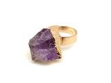 R.M.ékszer Tisztító energia nyers ametiszt állítható gyűrű 15–20mm