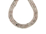 R.M.ékszer Turmalinkvarc szürke fazettált golyó 3,5-4 mm, ~38 cm – ásványfüzér, ékszer alapanyag