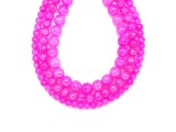 R.M.ékszer Üveg ropp szin rózsaszín golyó 6mm– ékszerkészítő alapanyag (füzér)