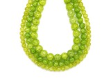 R.M.ékszer Üveg roppantott színezett zöld golyó 6 mm, ~38 cm – ásványfüzér, ékszer alapanyag