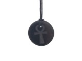 R.M.ékszer Védelem shungit Ankh kerek gravírozott medál nyaklánccal 30mm