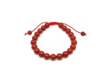 R.M.ékszer Vörös jáspis csúszócsomós golyó karkötő 8–9 mm