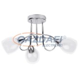 RÁBALUX 6081 Dave 3 ágú mennyezeti lámpa E14 3x40W króm üvegbúra 230V