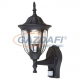 RÁBALUX 7837 Milano, falikar, mozgásérzékelős, matt fekete, E27 1XMAX60W 230V