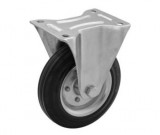 RADER Acélfelnis görgő, talplemezes, fix, tömör gumiabronccsal, 100 mm