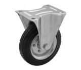 RADER Acélfelnis görgő, talplemezes, fix, tömör gumiabronccsal, 125 mm