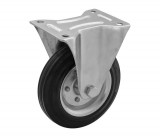 RADER Acélfelnis görgő, talplemezes, fix, tömör gumiabronccsal, 125 mm