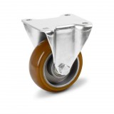 RADER Alumínium fix Kerék Pur Futófelülettel 100 mm, 300 kg teherbírás, talpas felfogatás