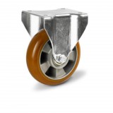 RADER Alumínium fix Kerék Pur Futófelülettel 160 mm, 500 kg teherbírás, talpas felfogatás