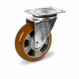 RADER Alumínium forgó Kerék Pur Futófelülettel 160 mm, 500 kg teherbírás, talpas felfogatás