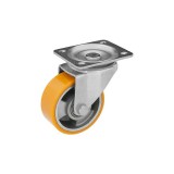 RADER Alumínium Önbeálló Kerék Pur Futófelülettel 100 mm, 200 kg teherbírás, talpas felfogatás