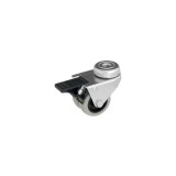 RADER Dupla görgő, PPU kerék poliuretán gumiabronccsal, hátfuratos, forgó-fékes, 50 mm, 100 kg