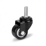 RADER Fekete Acélfelnis görgő, csapos, önbeálló, PVC futófelülettel, 40 mm