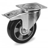 RADER Forgó-fékes kerék, közepes teherbírású ALGE, elasztikus gumi, szerelőlappal, 160 mm