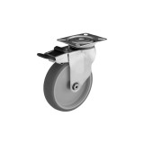 RADER Intézményi, nyommentes talplemezes forgó-fékes, szürke, 150 mm