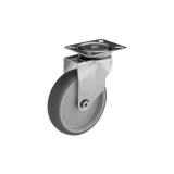 RADER Intézményi, nyommentes talplemezes önbeálló görgő, szürke, 150 mm