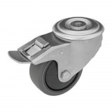 RADER Intézményi szürke nyommentes hátfuratos, forgó-fékes görgő, elasztikus gumi, 100 mm