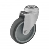 RADER Intézményi szürke nyommentes hátfuratos, forgó görgő, 100 mm