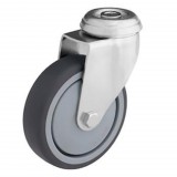 RADER Intézményi szürke nyommentes hátfuratos, forgó görgő, 75 mm (golyóscsapágy)