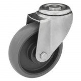 RADER Intézményi szürke nyommentes hátfuratos, forgó görgő, elasztikus gumi, 160 mm