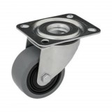 RADER Közepes teherbírású, szürke nyommentes, talpas önbeálló görgő, elasztikus gumi, 100 mm