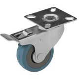 RADER Műszerkocsi kerék, forgó-fékes, talplemezes, tömörgumis, 50 mm